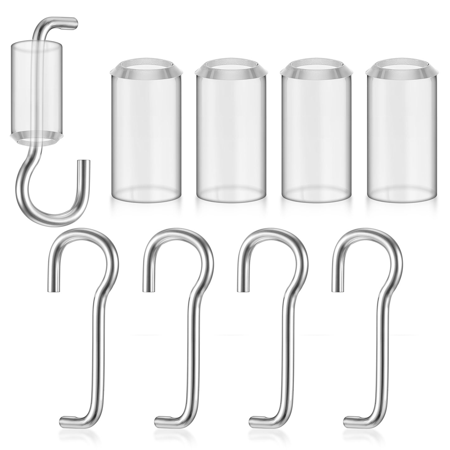 4 Set Wand Wire And Sleeve Collar for Horizontal Mini Blinds Blind Wand Replacement With Hook Repair Accessories With 1 Inch Square Headrails Mini Blinds Parts Window Opener Accessory for Vertical
