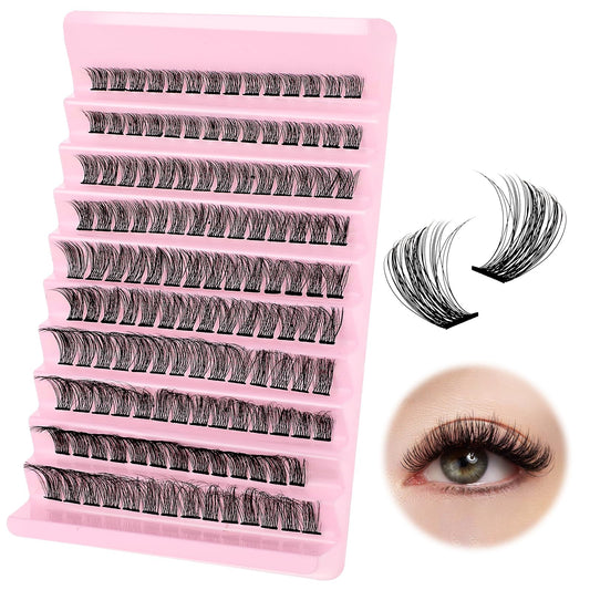 Tyqour 140pcs D Curl Natural Eyelash Clusters, 8-16mm Lashes Individual, Fluffy Cluster Eyelash Extensions, Best False Lashes For Beginners Diy, False Eyelashes Clusters, Cluster Lashes Wispy