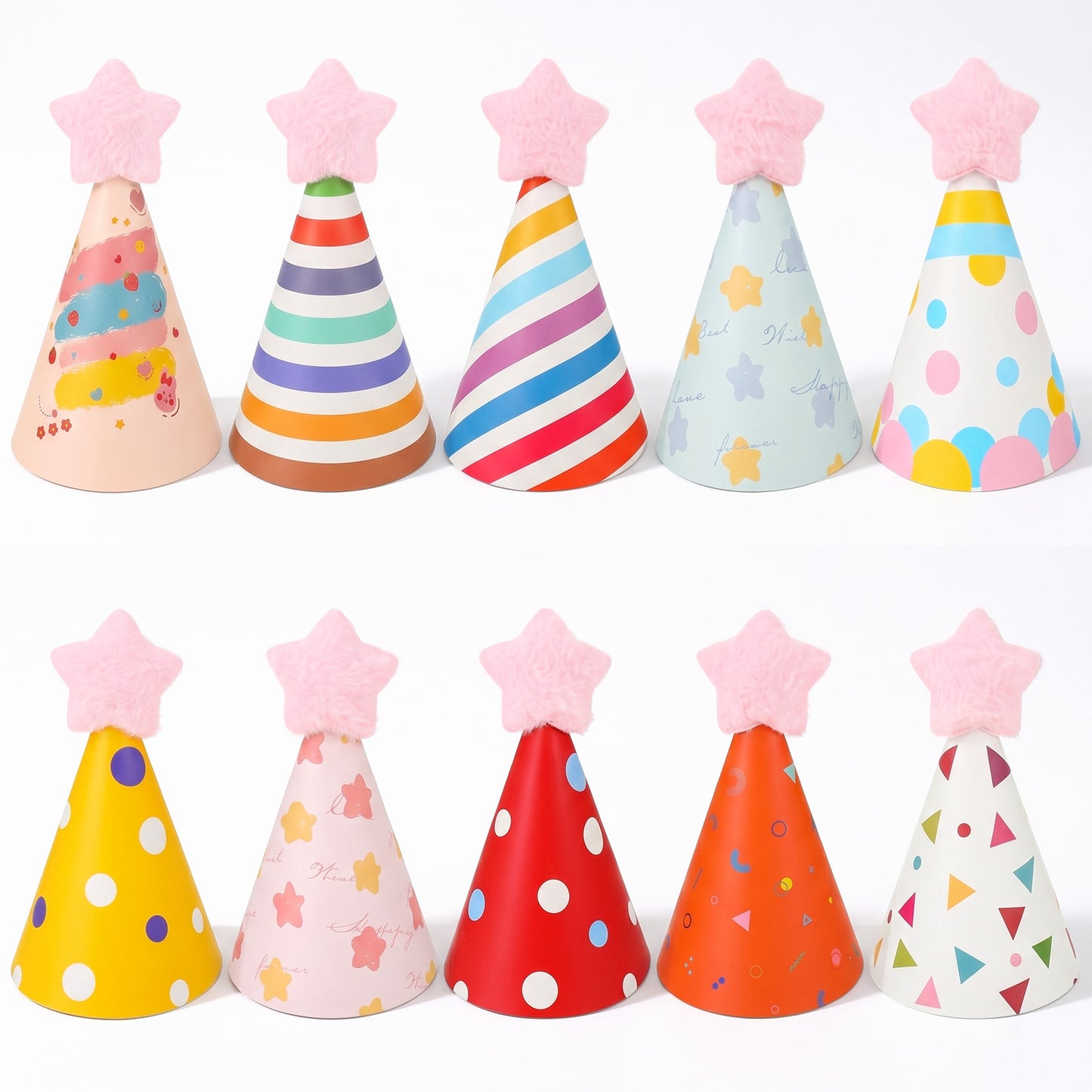 RAHHLIZS 10pcs Mini Party Hats for Small Animals Dog Cats Puppy Kittens Rabbits Pet Cute Party Hats Adjustable Headband for Dog Birthday Accessories