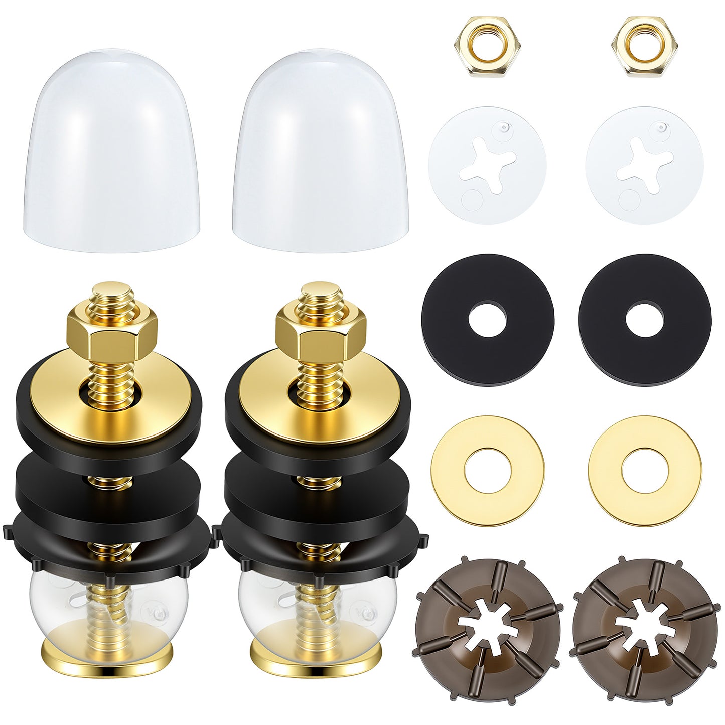 RAHHLIZS 2 Pack Toilet Bolts Kit Toilet Flange Bolts Seal Replacement Part Include for Floor Outlet Toilets New Install or Re-seat