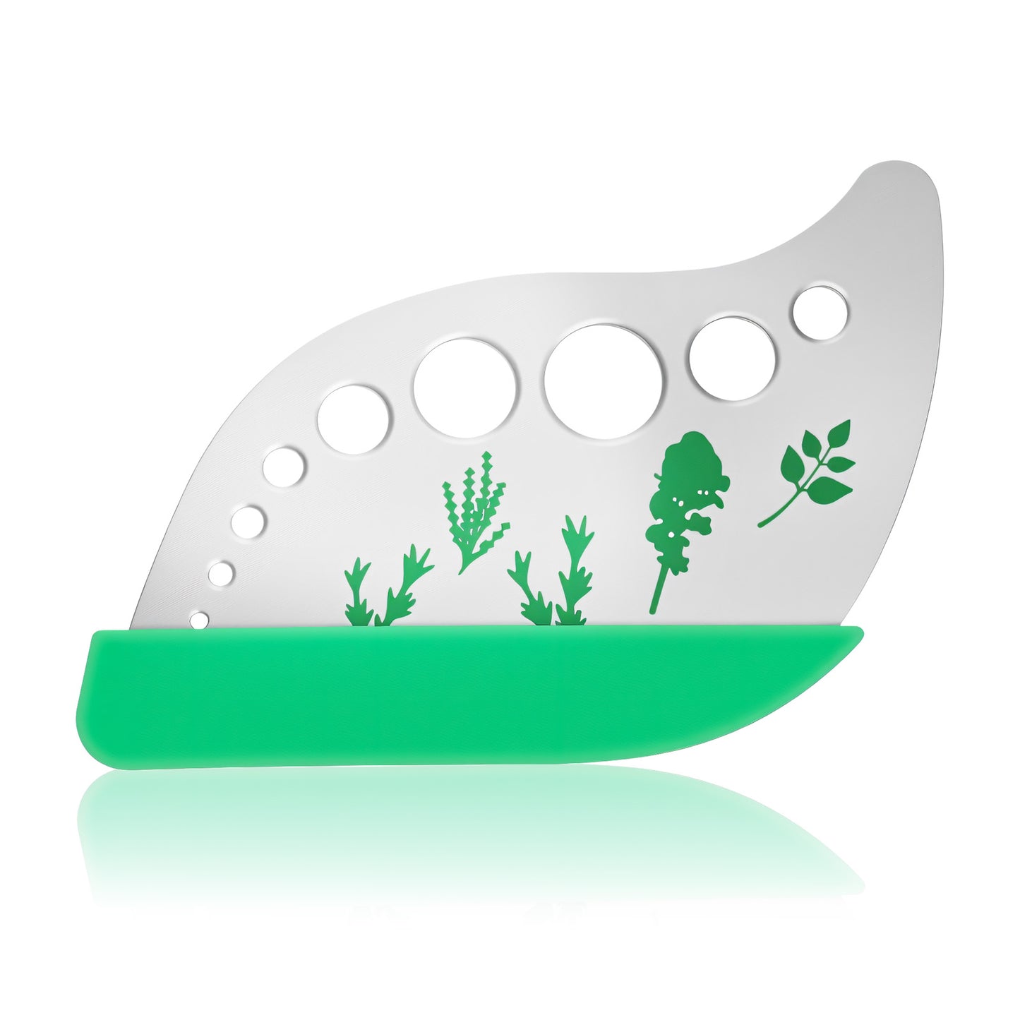 Vegetable Leaf Stripper 9 Hole Stainless Steel Cilantro Peeler for Quick Leaf Stripping, Multi-Purpose Kale, Rosemary and Basil Kitchen Stripper with Cutting Edge, Durable & Easy to Clean