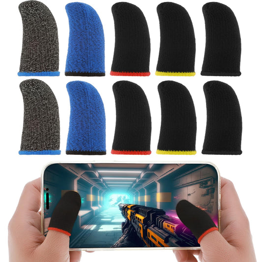 Teaaha 30PCS Finger Sleeves for Mobile Gaming, Sweatproof Anti-Slip Gaming Finger Cover Breathable Thumb Gloves for Grip Pain-Relief Mobile Phone Gaming Finger, Compatible with All Touchscreen Devices
