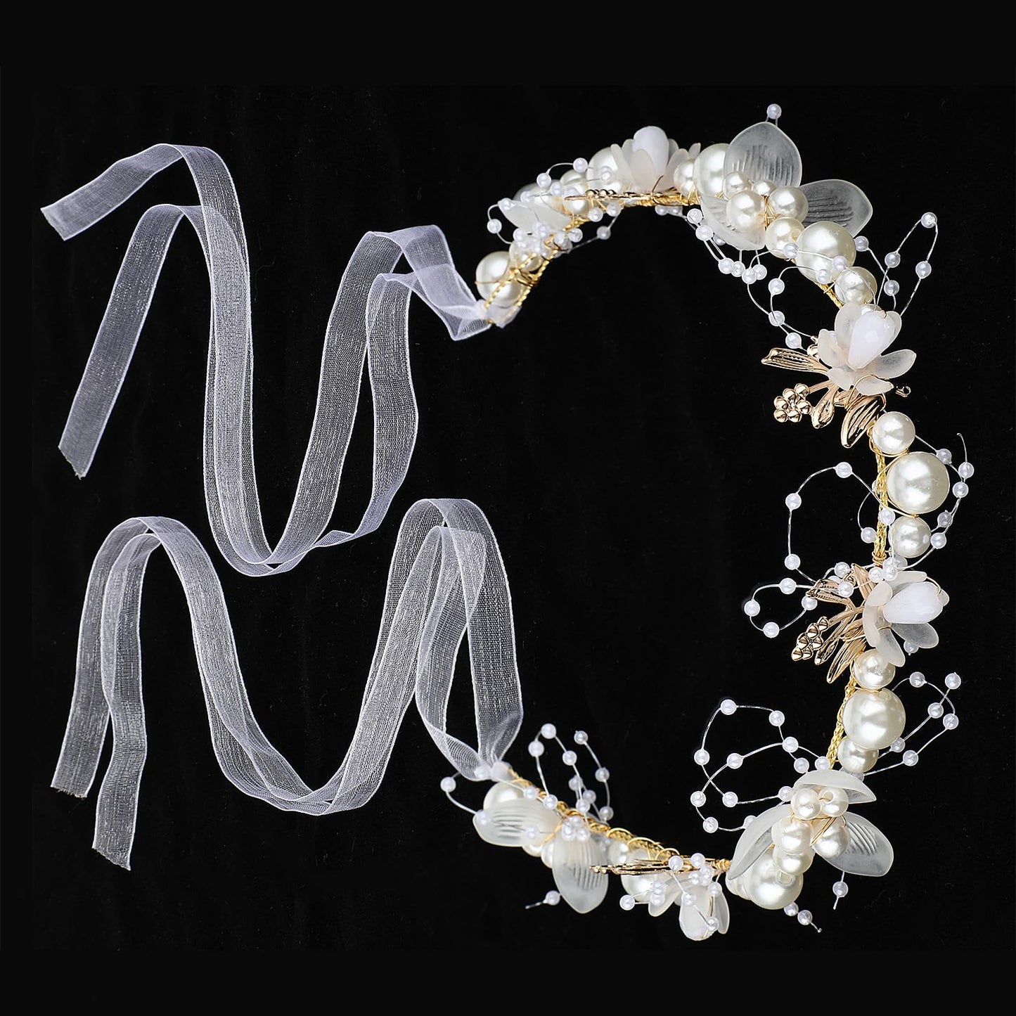 Chsoejuf Flower Girl Hair Accessory, Flower Girl Headband(Gold)