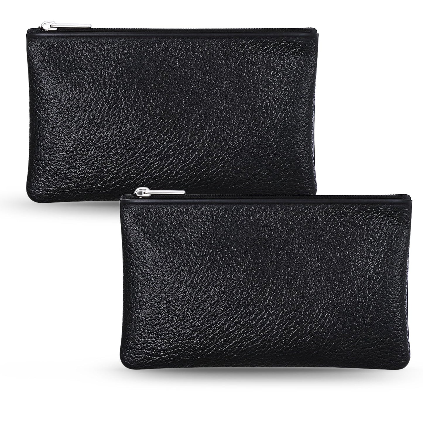 2 Pack Leather Zipper Coin Purse Small Pouch Change Purse Coin Bag Coin Pouch with Zipper for Men Women Coin Purse for Women PU Leather Coin Purse Pouch(Black)