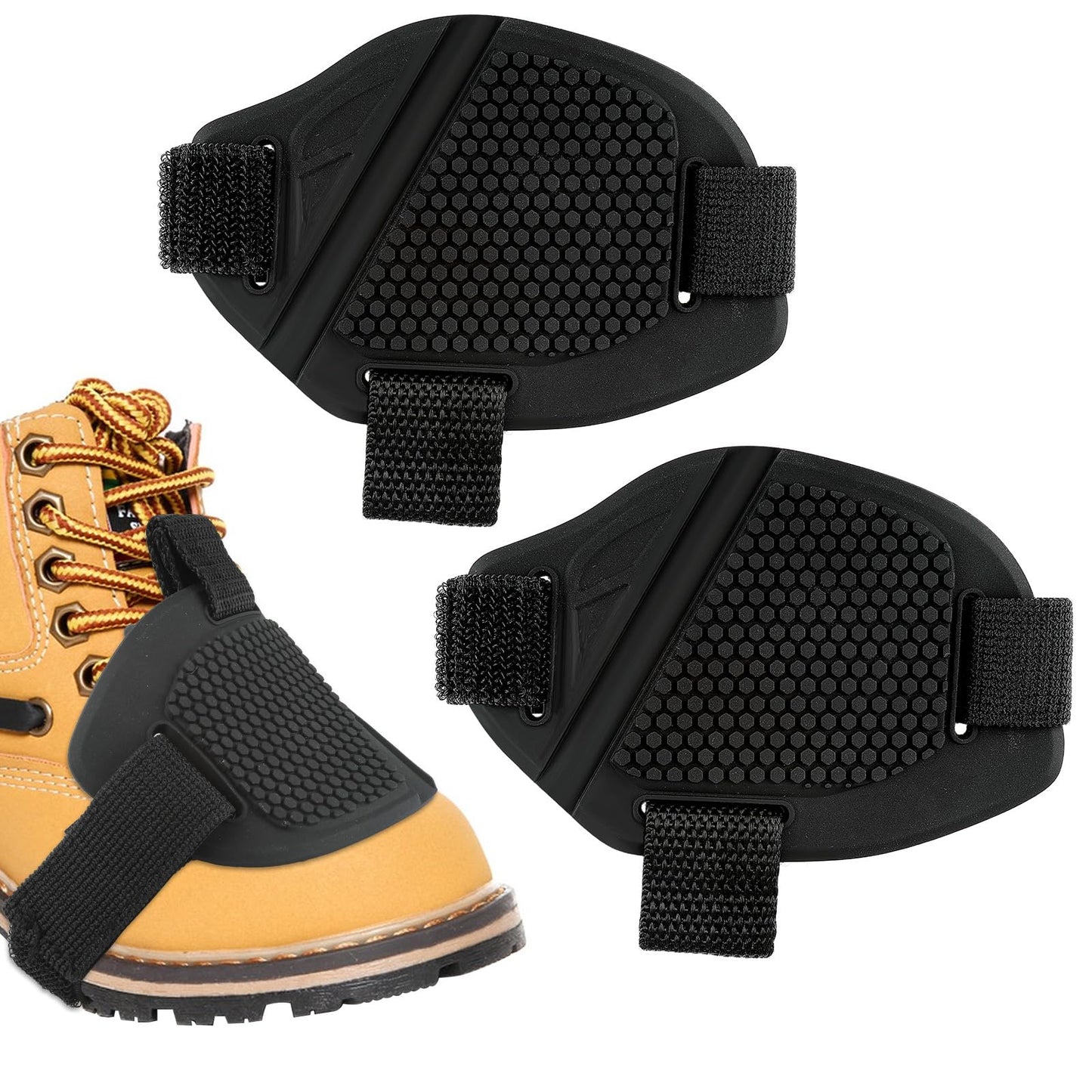 2 Pack Motorcycle Shifter Shoe Protector Black Motorcycle Gear Motorbike Boot PadCovers, Nylon Clutch Cover Shoe Protectors for Men Women, Motorcycle Protective Gear Accessories (Adjustable, Durable)