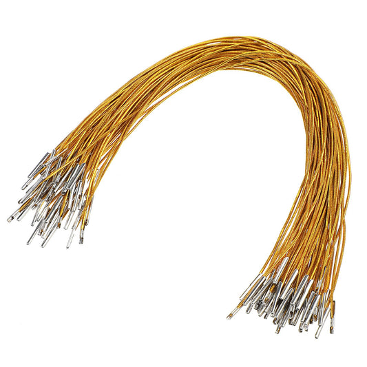 Ymapinc Pack of 50 Gold Elastic Bands for Masks, Elastic Bands, Soft Hat Rubber Cord for DIY Party Hats, Face Masks, Bookbinding (30 cm)