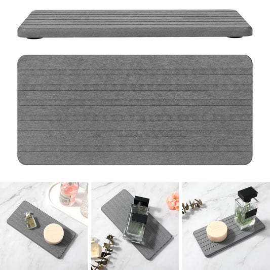 Tyqour Water Absorbing Stone Tray for Sink, Dry Stone for Kitchen Sink, Dish Drying Stone Mat, Diatomite Stone Sink Tray, Kitchen Stone Drying Mat, Soap Tray for Kitchen Counter 8.07" X3.78, 1 Pcs