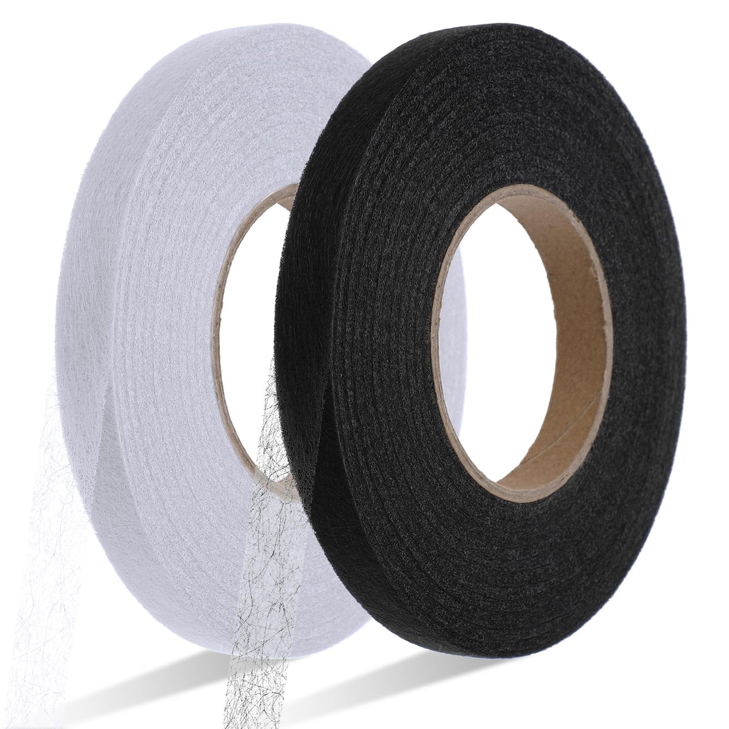 Xindojuz 2 Rolls Hem Tape for Pants, 1/2 Inch 70 Yards Stitch Witchery Hemming Tape, Adhesive Hem Tape No Sew No Iron, Fabric Iron on Hemming Tape for Clothes Pants Dresses Curtains (Black & White)