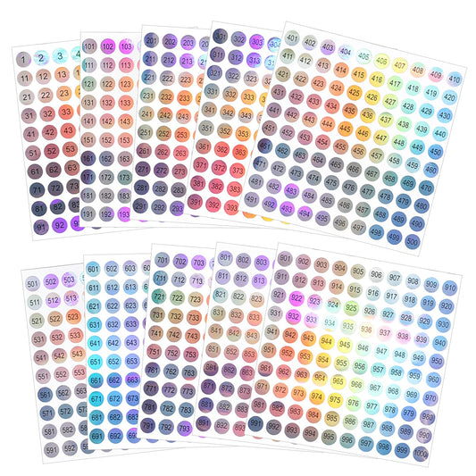 10PCS Number Stickers 1-1000 Stick on Label Laser Stickers, Small Round Self-Adhesive Label for Home, Office, Kitchen, and Classroom, Organizing Nail Polish Bottle/Nail Art Sticks/Lipstick (Dia.10mm)
