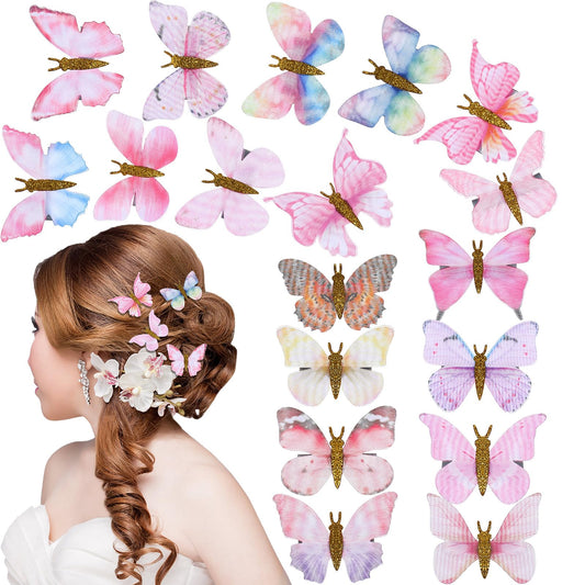 Tyqour 18pcs Butterfly Hair Clips for Girls Fun Hair Butterfly Clips Cute Small Butterfly Hair Clips Y2k Fairy Butterfly Accessories for Women 90s