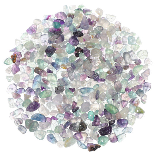 100g Natural Chip Stone Beads Gemstone Chip Beads Irregular Stone Loose Rocks Fluorite Crystal Bead for Jewelry Making Loose Rocks Bead Hole Drilled for Necklace DIY Crafting