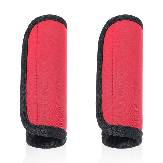 2 Pack Luggage Handle Wrap Neoprene Bright Red Suitcase Handle Wraps Tag Identifiers, Soft Neoprene Suitcase Covers for Travel Essential, Comfortable Grip Identifiers