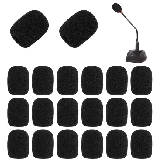 20 Pcs Microphone Sponge Cover Mini Size Lapel Headset Mic Foam Covers Headset Microphone Covers Foam Lapel Headset Microphone Cover For Variety Of Headset Microphone Noise Reduction(Black)