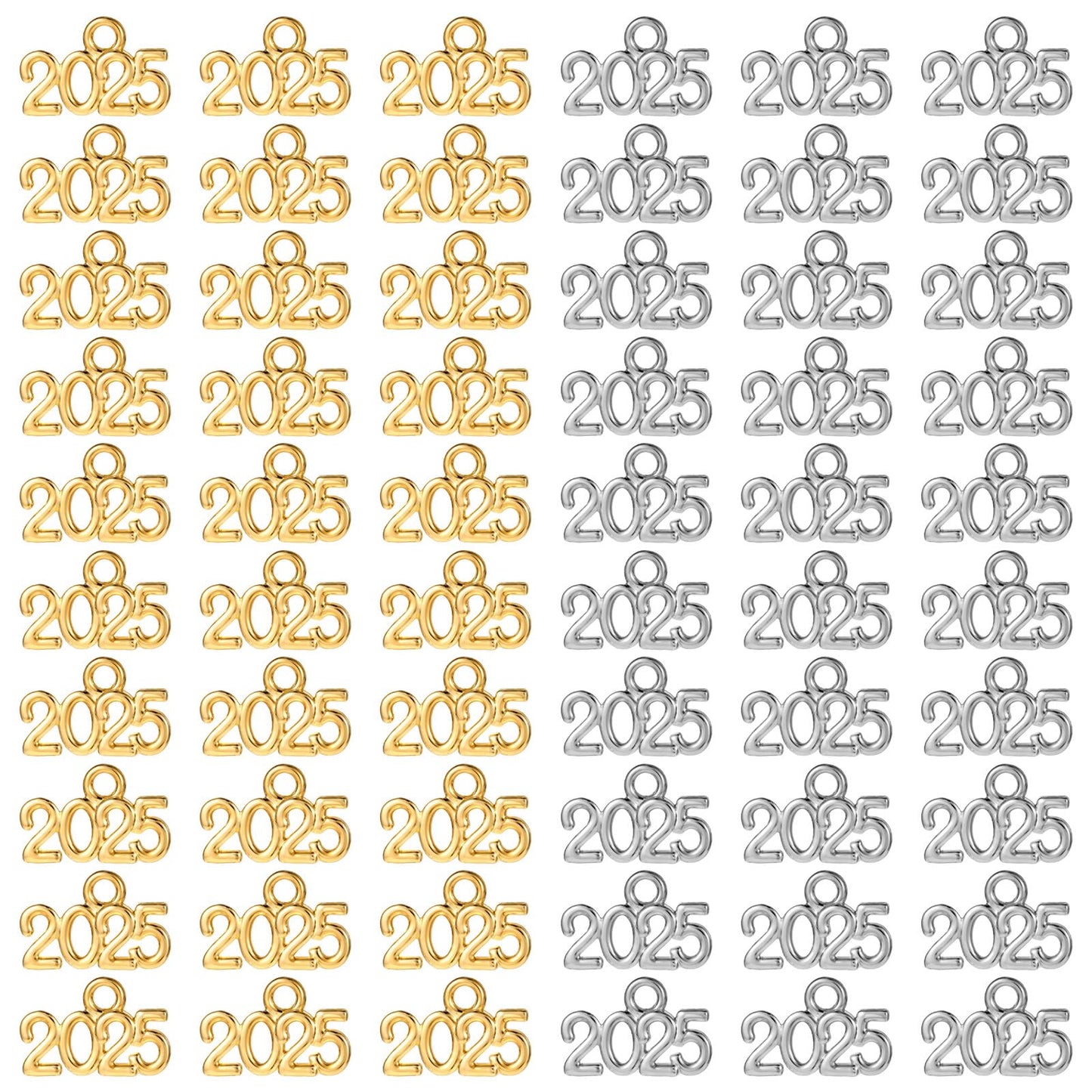 2025 Charms For Crafts 60 Pcs 2025 Graduation Tassel Charm 2025 Signet Charms For Jewelry Making Diy Necklace Bracelet Earrings Keychain Graduation Tassel Charm Supplies(Gold,Silver)