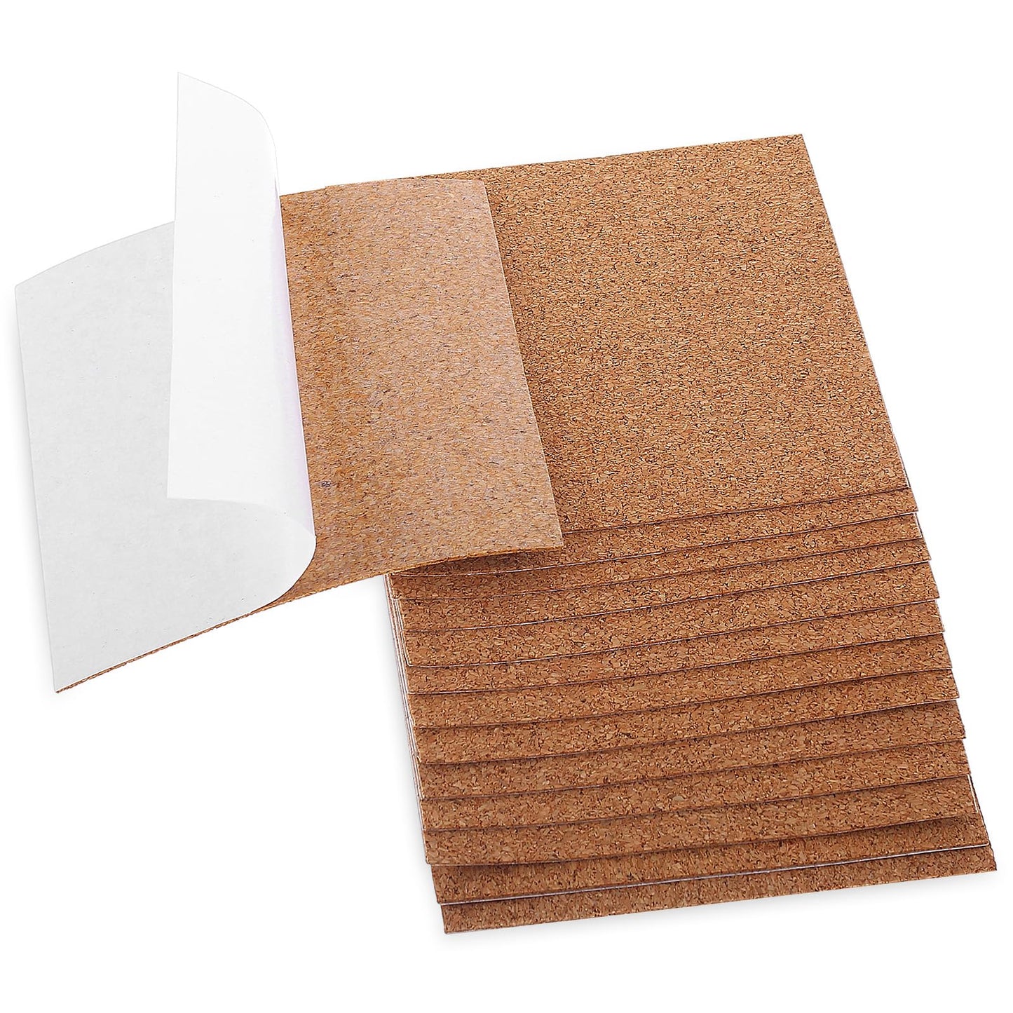 16PCS Self-Adhesive Cork Sheets, 4x4 in Square Cork Backing for Coasters Bottoms Bulk, Mini Wall Corks Board Tiles with Strong Adhesive-Backed for Thin Drink Coasters Cup Mats DIY Crafts Making Decor