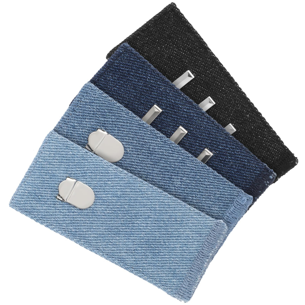 4pcs Black Hook Waist Band Waist Extenders for Pants with Metal Hook