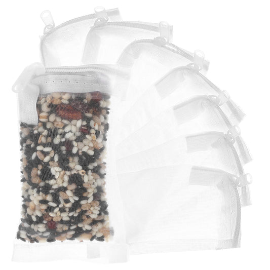 10 Pcs Filter Media Bag Aquarium Mesh Bag Filter Bags for Fish Tank Reusable Nylon Net Aquarium Filter Bags with Plastic Zipper for Extra Fine Resins Filter Activated Carbon Filter Stones(3.9" X 2.3")