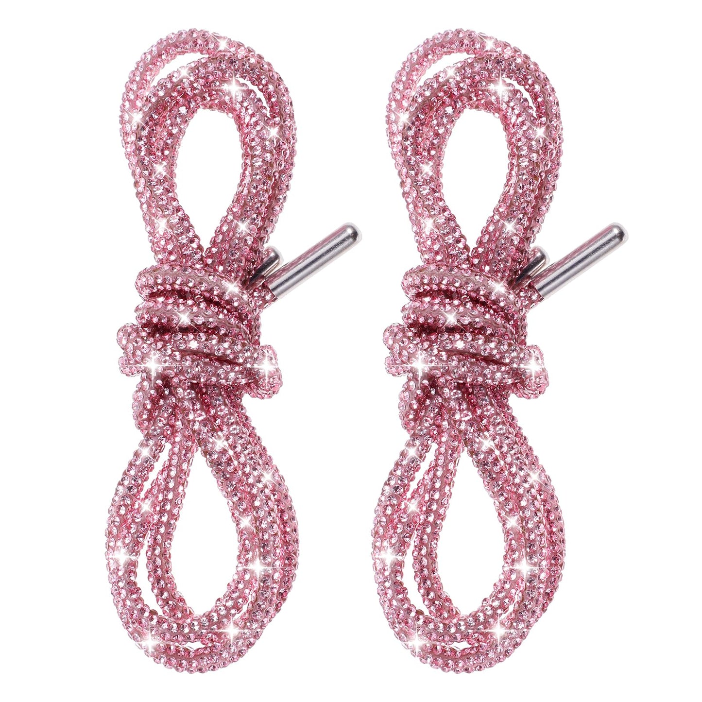 2 Piece Rhinestone Shoe Laces, Crystal Bling Drawstring Cords, Glitter Shoe Laces for Sneakers, Hoodies, Sweatpants(pink)