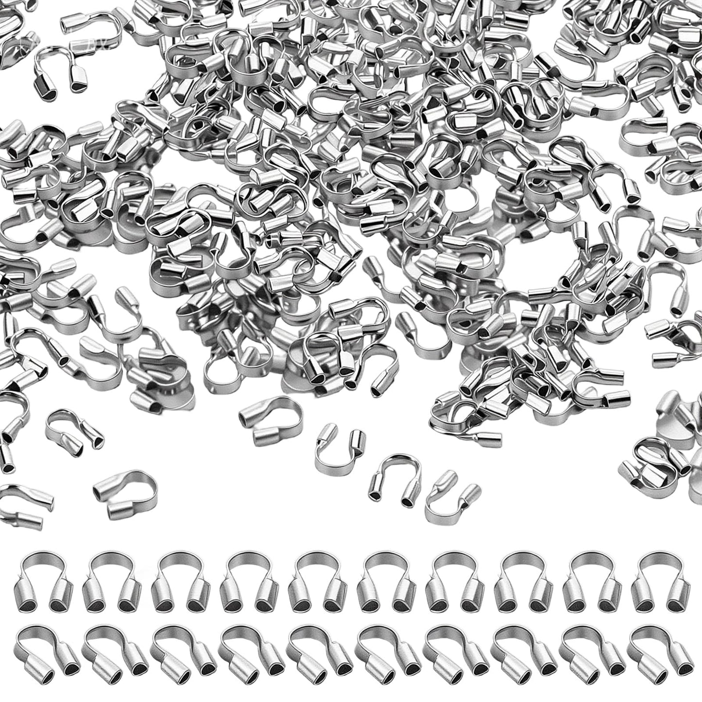 Chsoejuf 400PCS Wire Guards for Jewelry Making, Copper Alloy Wire Guardian