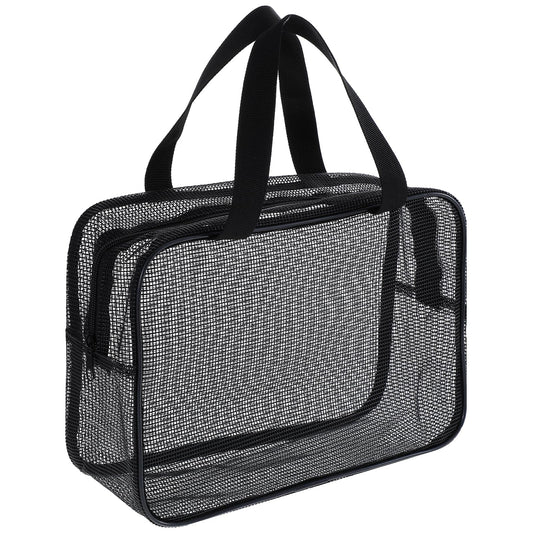 Ymapinc Mesh Shower Caddy for College, Portable College Shower Caddy Hanging Shower Tote Travel Caddy Bag for Bathroom Gym Camping Quick Dry - Black