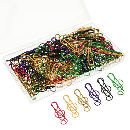 100Pcs Music Notes Paper Clips, Mabor Small Paper Clips Muti-Color Musical Notes Style Paper Clips with Box Metal Paper Clips for Office School Photo Notebooks Supplies