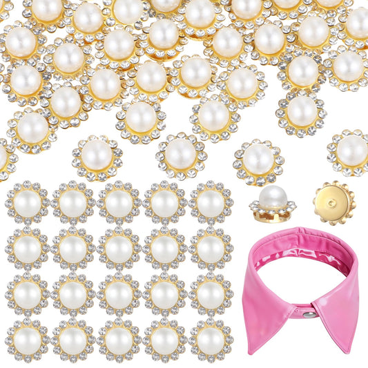 100Pcs 12mm Sew on Pearls Rhinestones Crystals Glass Gems Metal Base Sewing Flower Claw Rhinestones Jewels for Wedding Clothes and Shoes Cap Earring Belt Crafts Sewing Accessories