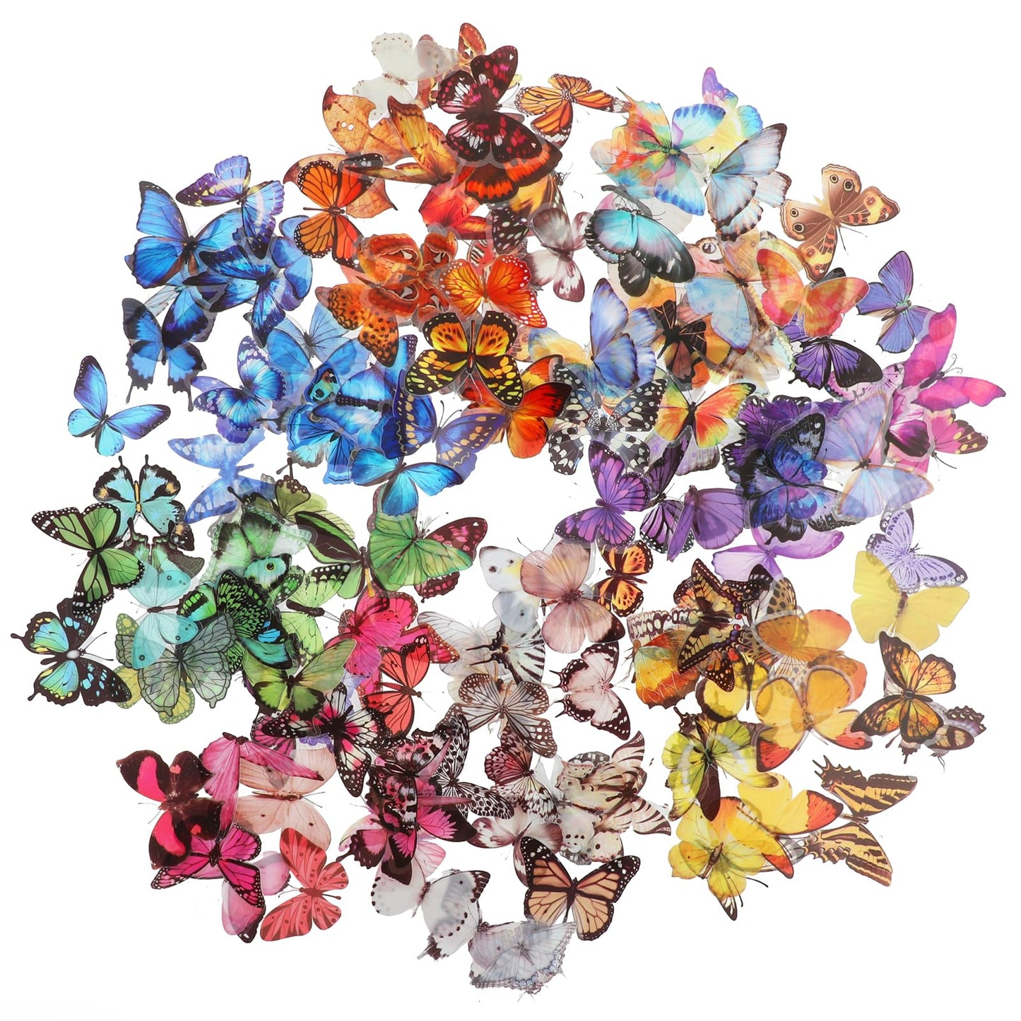 Mabor 320Pcs Butterfly Stickers Transparent Decorative Stickers for Scrapbook Journaling Laptop Wall Art Butterfly Decorations for Notebook Water Bottle Phone Case Stickers DIY Craft Stickers