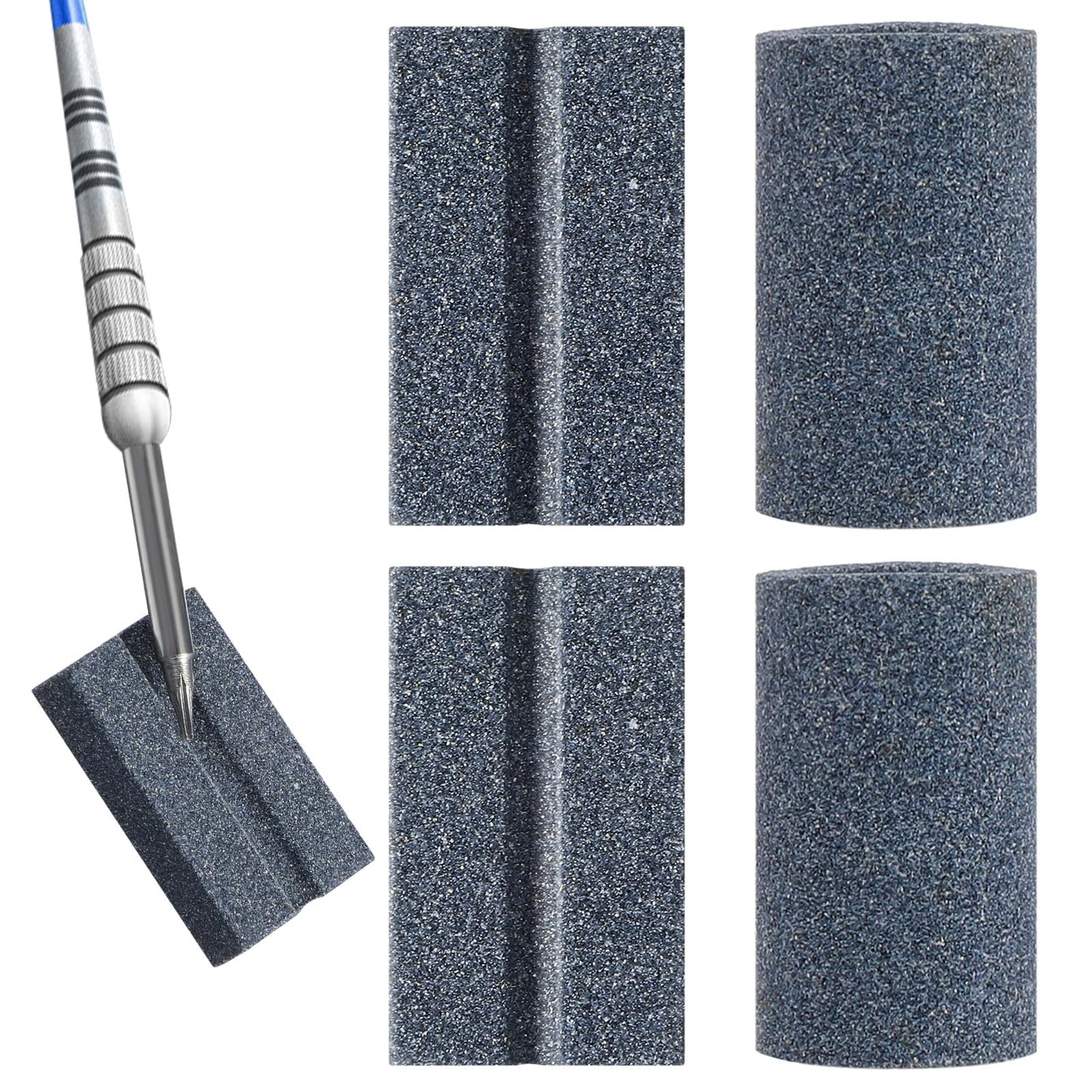 Mabor MS03 & MS01 Darts V-Sharp & Round Sharpening Sand Stones, Dart Sharpener for Steel Tip, Dart Point Sharpener, Easy Polishing and Deburring, Darts Sharpening Accessories