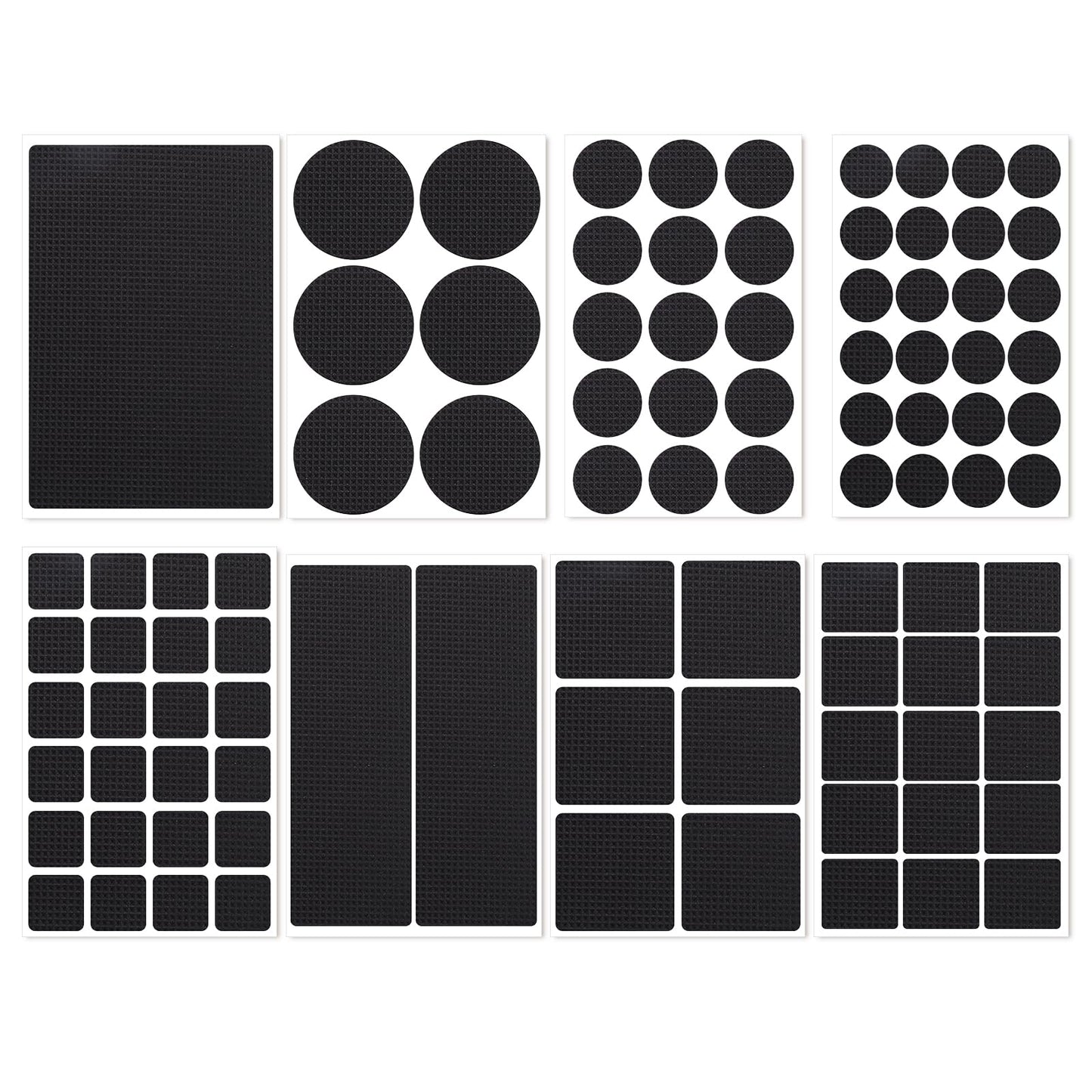 93 PCS Rubber Pads Self Stick Non Slip Furniture Pads, Self Adhesive Rubber Pads, Anti-Slip Mat Self-Adhesive Set for Furniture and Appliances Round, Square, Rectangle (Black)