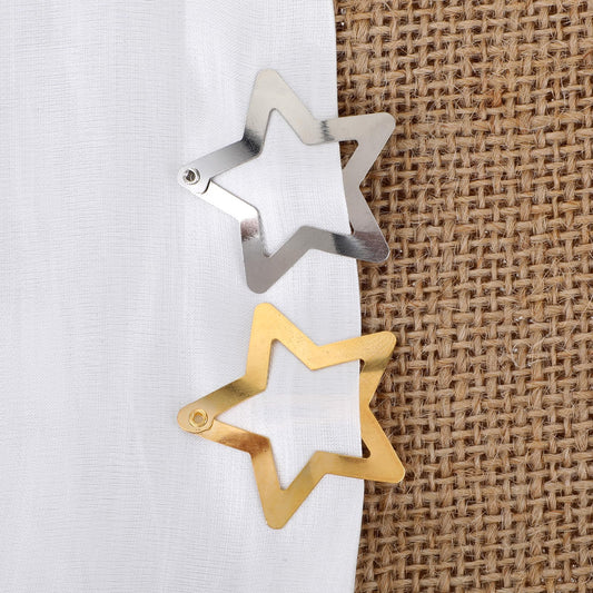 20 PCS Star Hair Clips Silver and Golden Snap Star Hair Accessories Metal Non Slip Star Clips Star Barrettes 2000s Y2k Star Hairclips for Women Girls Star Hair Clip, 1.1 Inches