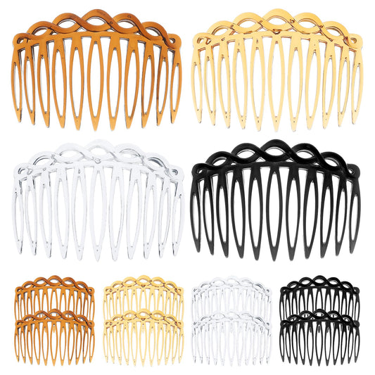 12PCS French Side Comb Plastic Side Hair Twist Comb Transparent Twist French Vintage Style Hair Clips Pins Accessories With 11teeth French Hair Side Combs For Women Girls Bridal Wedding Veil Fine Hair