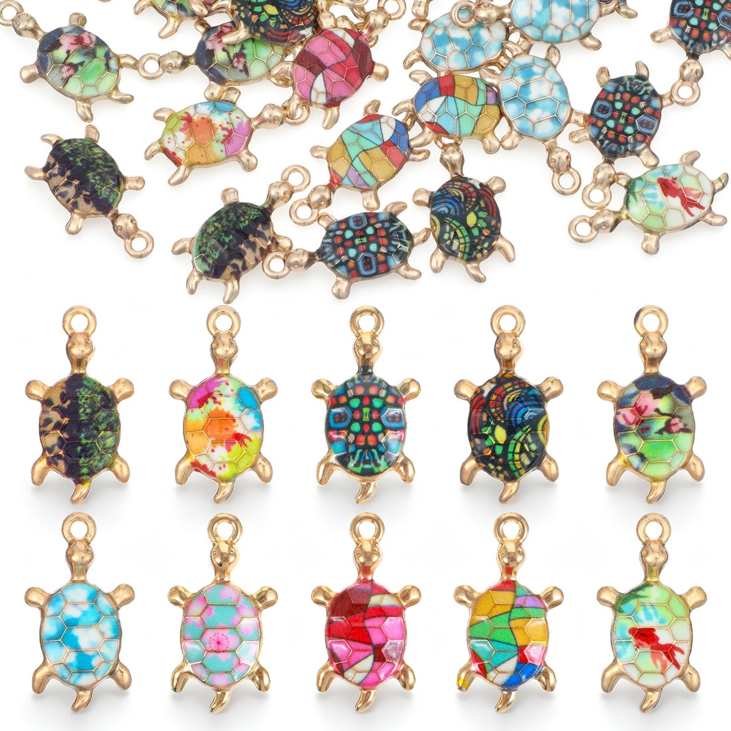 Shimmeroo 30pcs Turtle Charms for Jewelry Making