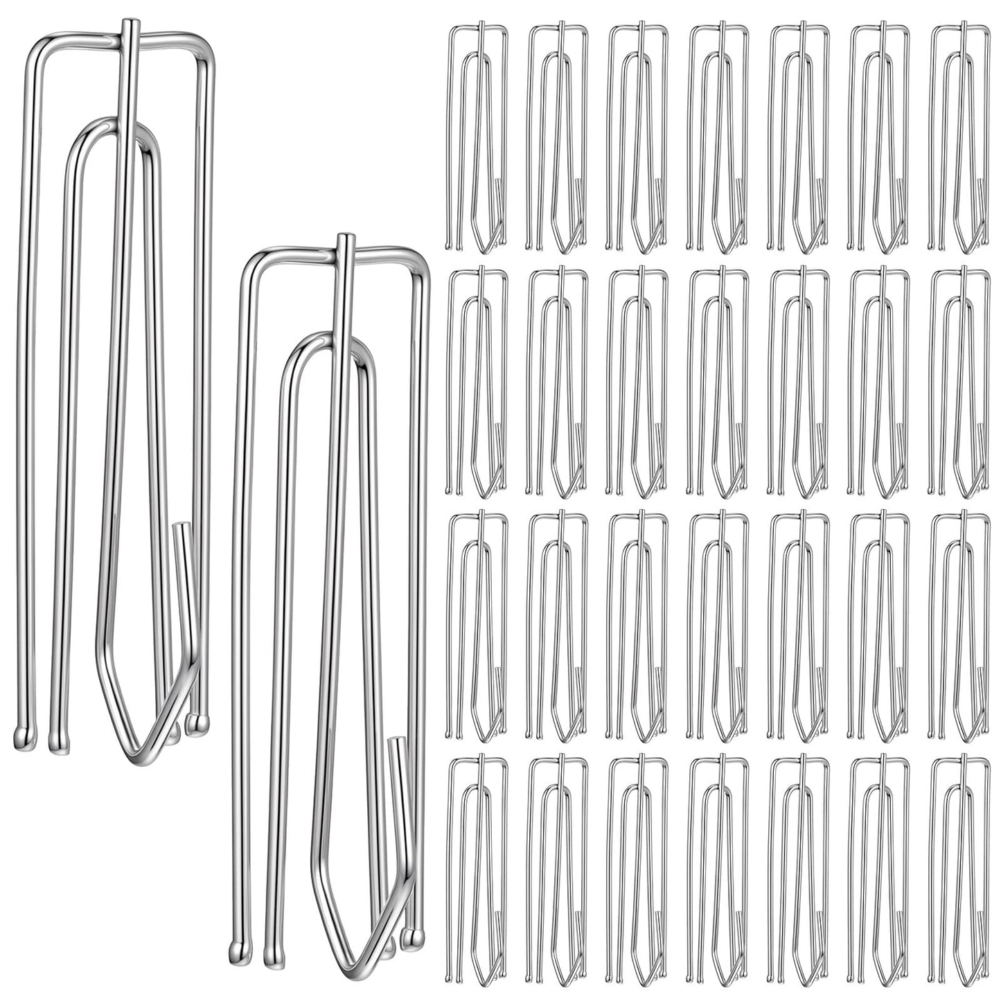 Chsoejuf 30PCS Stainless Steel Curtain Pleat Hook, 4 Prongs Drapery Clasp