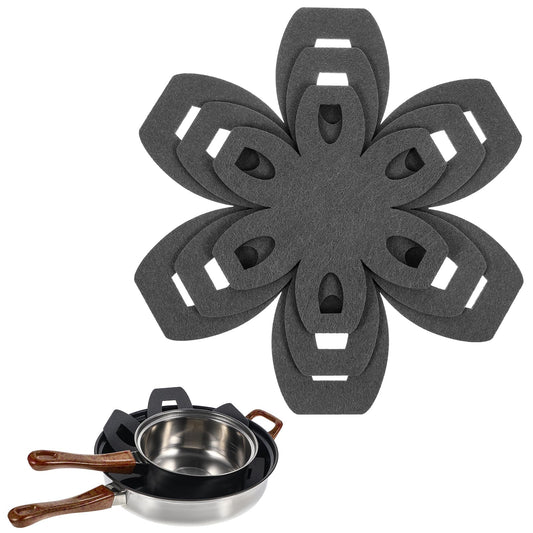 Xinjoduz Silicone Pan Protectors, Set of 6 and 3 Different Size, Felt Pot and Pan Protectors for Stacking Non Stick Pan Dividers Pan Separators Pads for Stacking and Protecting Your Cookware (Grey)
