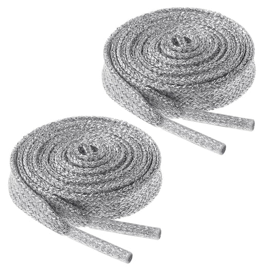 1 Pair Rhinestone Shoe Laces 43.3 Inch Glitter Flat Shoelaces String, Metallic Shiny Laces Rope Bling Diamond Crystal Drawstring Cords Replacement for a F-1 Sneakers, Skate Boots, And Sport Shoes