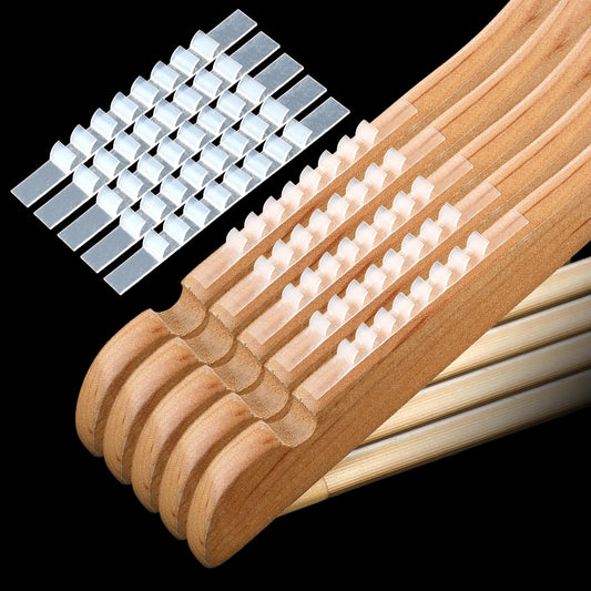 100 Pcs Non Slip Hanger Grips for Wood Hangers Rubber Hangers Non Slip Clear Adhesive Clothes Hanger Strips Grippers with Fins Hanging Accessories for Wood Hangers Hangers Home Stores Use