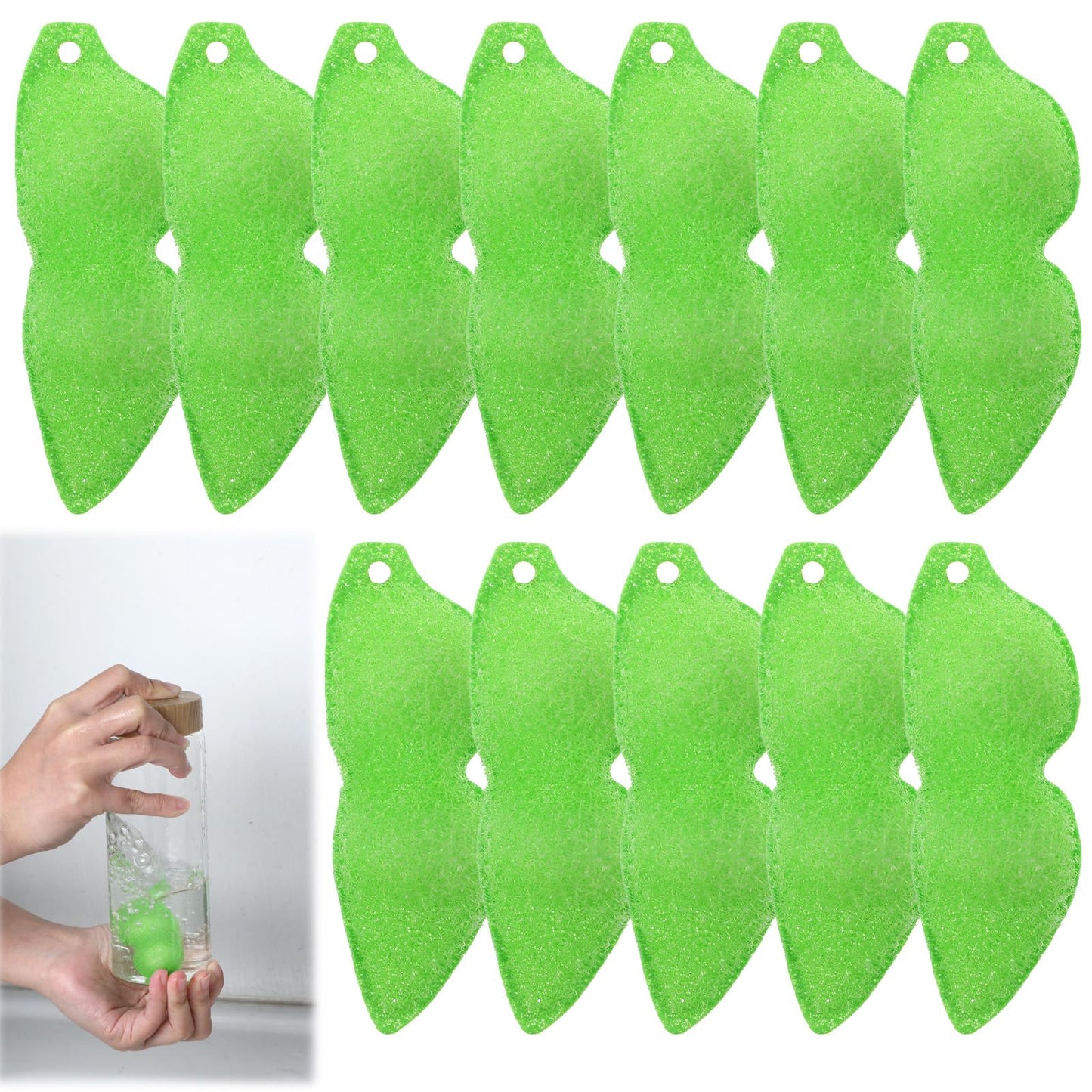 Chsoejuf 12PCS Magic Beans Bottle Cleaner Sponge Heat Resistance Reusable