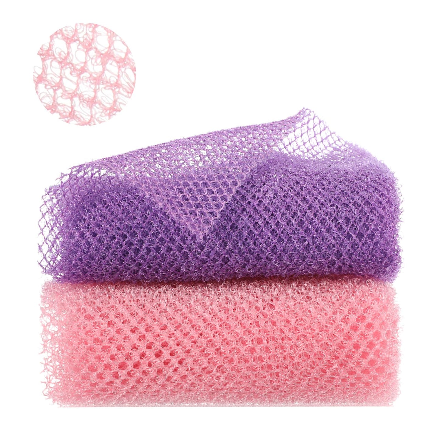 Chsoejuf 2 PCS African Net Sponge, African Exfoliating Net, Body Scrubber