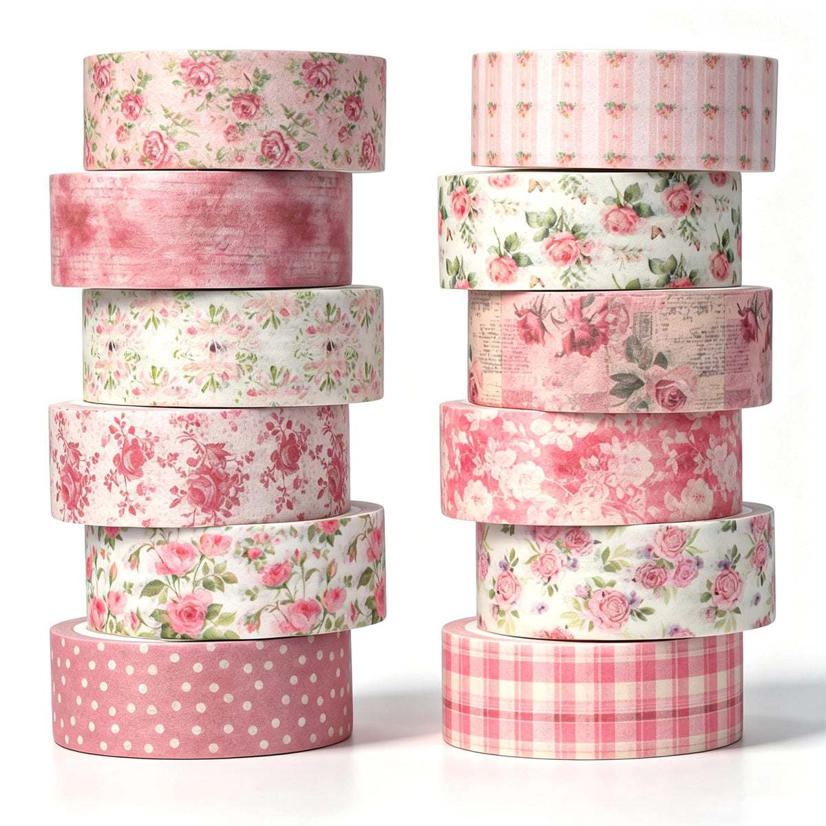 RAHHLIZS 12 Rolls Floral Washi Tape Set, Colored Washy Tape
