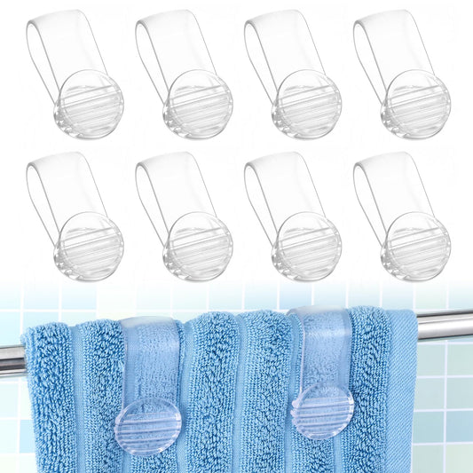 Xinjoduz 8 PCS Towel Clips for Kitchen, Hand Towel Clip, Beach Towel Clips, Keeps Towel from Falling or Moving, Suitable for Kitchen, Oven handle, Dishwasher, Stove(Transparent)