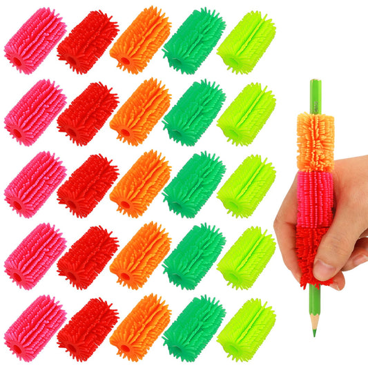 Ymapinc Soft Pencil Cushion Grip, 25pcs, Ergonomic Writing Aid, TPR Material, Universal for Markers, Pens, Pencils, Both Hands, Unisex, 1 count (Pack of 25)