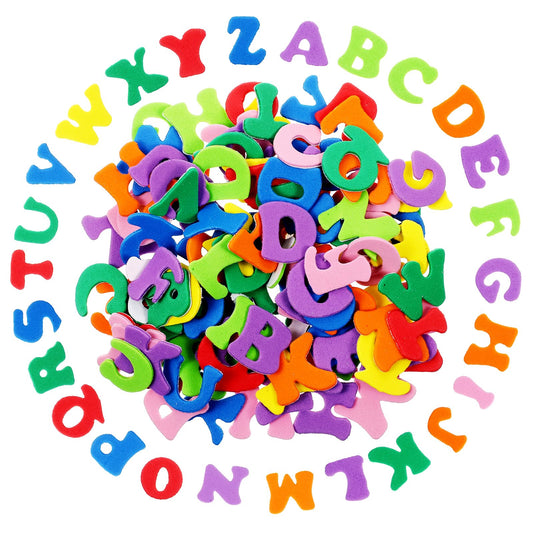 Xindojuz 260 PCS Glitter Foam Letters Stickers, Alphabet Stickers Self-Adhesive A-Z Foam Letter Stickers Cute Number Stickers for Kids DIY Crafts Scrapbooking Cards Party Decorations (Assorted Colors)