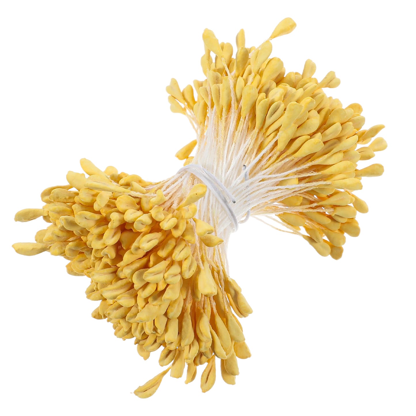 Ouligay 350Pcs Flower Stamens 3mm Yellow Double Heads Handmade Stamen for Flower Making Artificial Floral Stamens for Crafts Wedding Bouquet Scrapbook Decoration Easter supplies