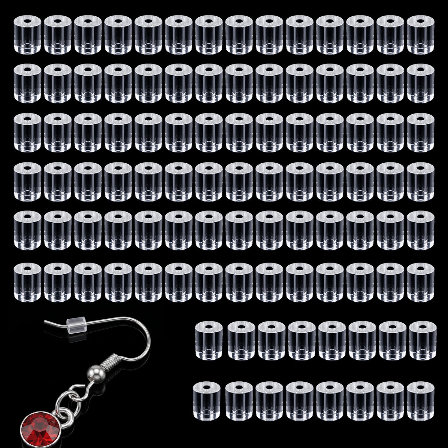 100 Pcs Clear Earring Backs Rubber Earring Backs Soft Clear
