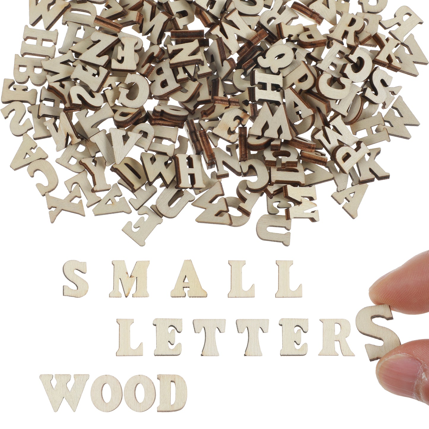 208 PCS Wooden Letters for Crafts, 0.57 Inch Poplar Wood Alphabet, DIY Painting Art Home Decor, Educational Spelling Learning Set
