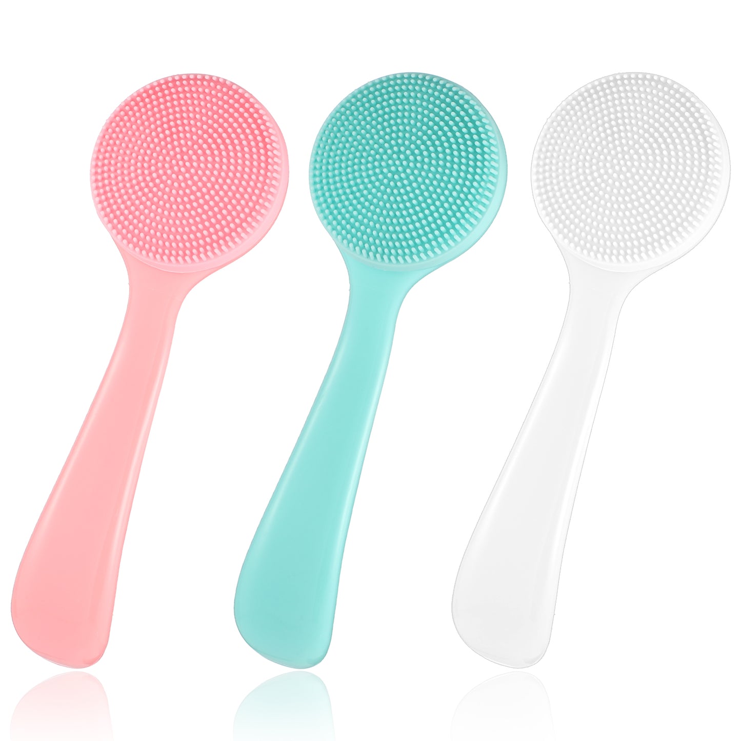 3 Pcs Silicone Face Brushes for Cleansing Face Wash Brush Manual Facial Cleansing Brush for Cleaning, Exfoliating Scrubber Exfoliator Cleanser for Blackheads Whiteheads Makeup Residues Removal