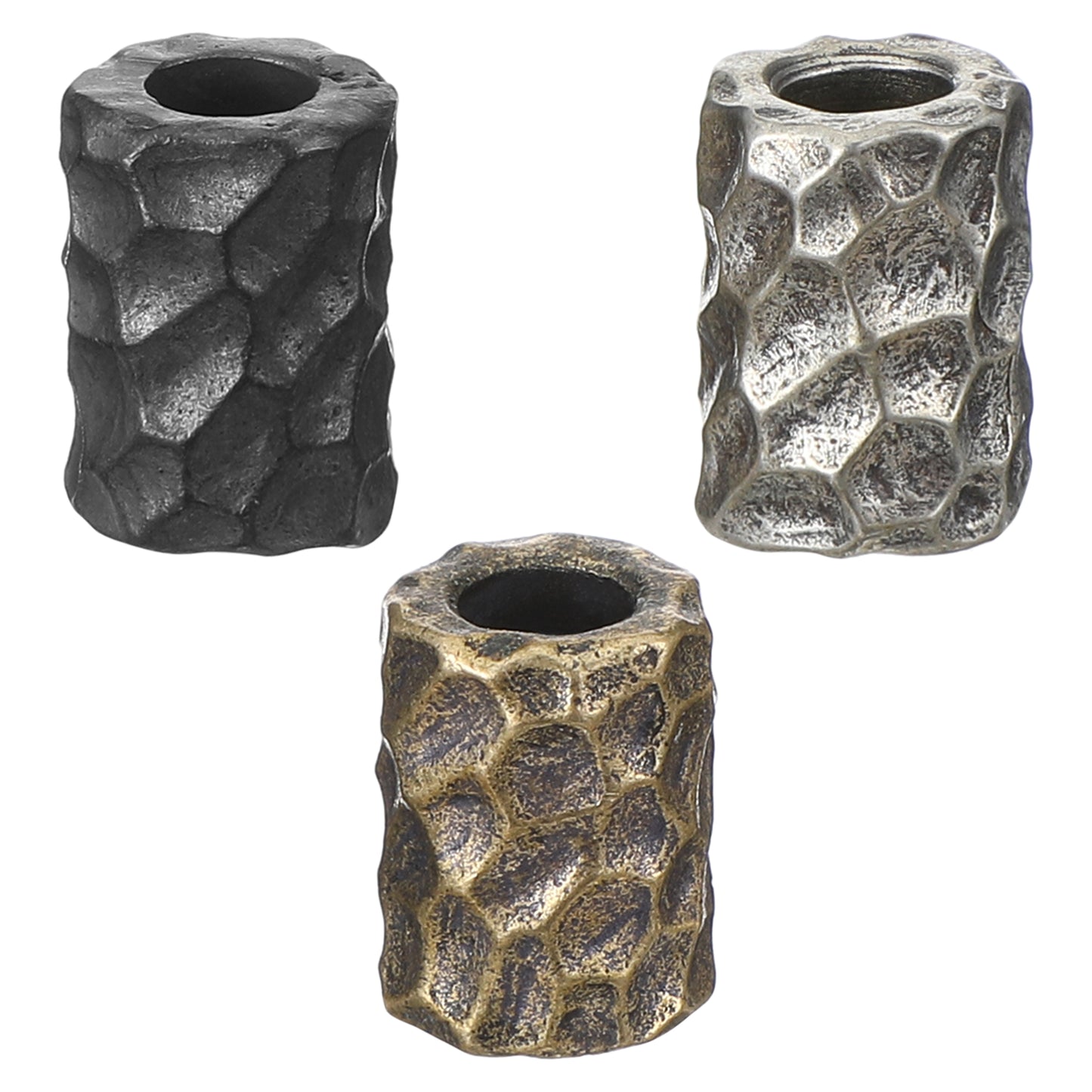 3PCS 15×11mm Paracord Beads,Ymapinc 6mm Large Hole Columnar Lanyard Bead, White Black Yellow  Charms Lanyard Beads Suitable for Diy Crafts