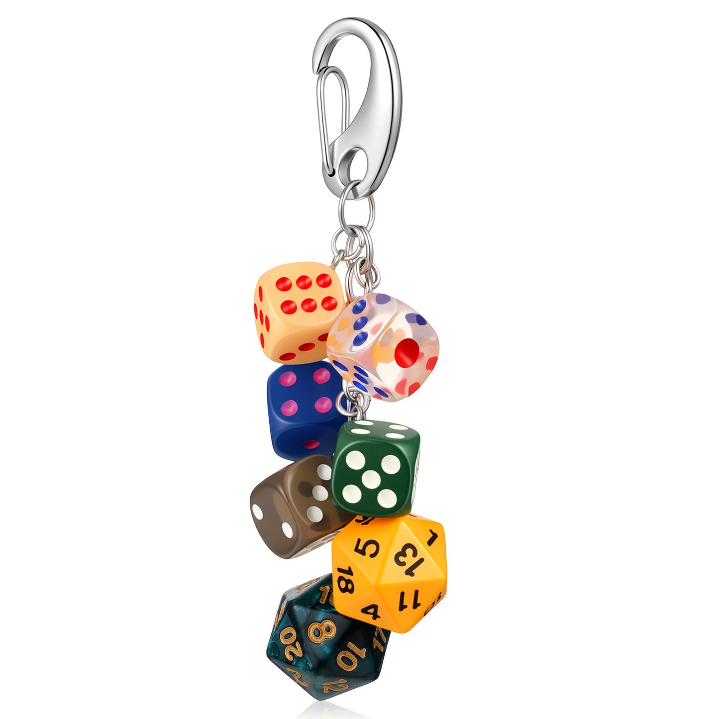 Bremorou 2pcs Dice Keychain Ball Dice Bag Charm Mini Lucky Handbag Bag Key Chain Trendy Y2k Key Chain Accessory Acrylic Cute Y2k Keychain for Handbags Purses Women Men Gifts Colorful