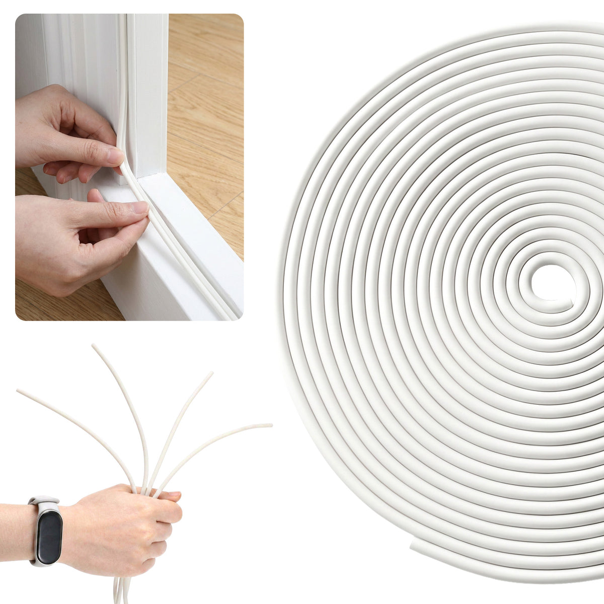 Chsoejuf 1/8 Inch Backer Rod, 16.4 Ft Rubber White Caulk Saver Backer Rod
