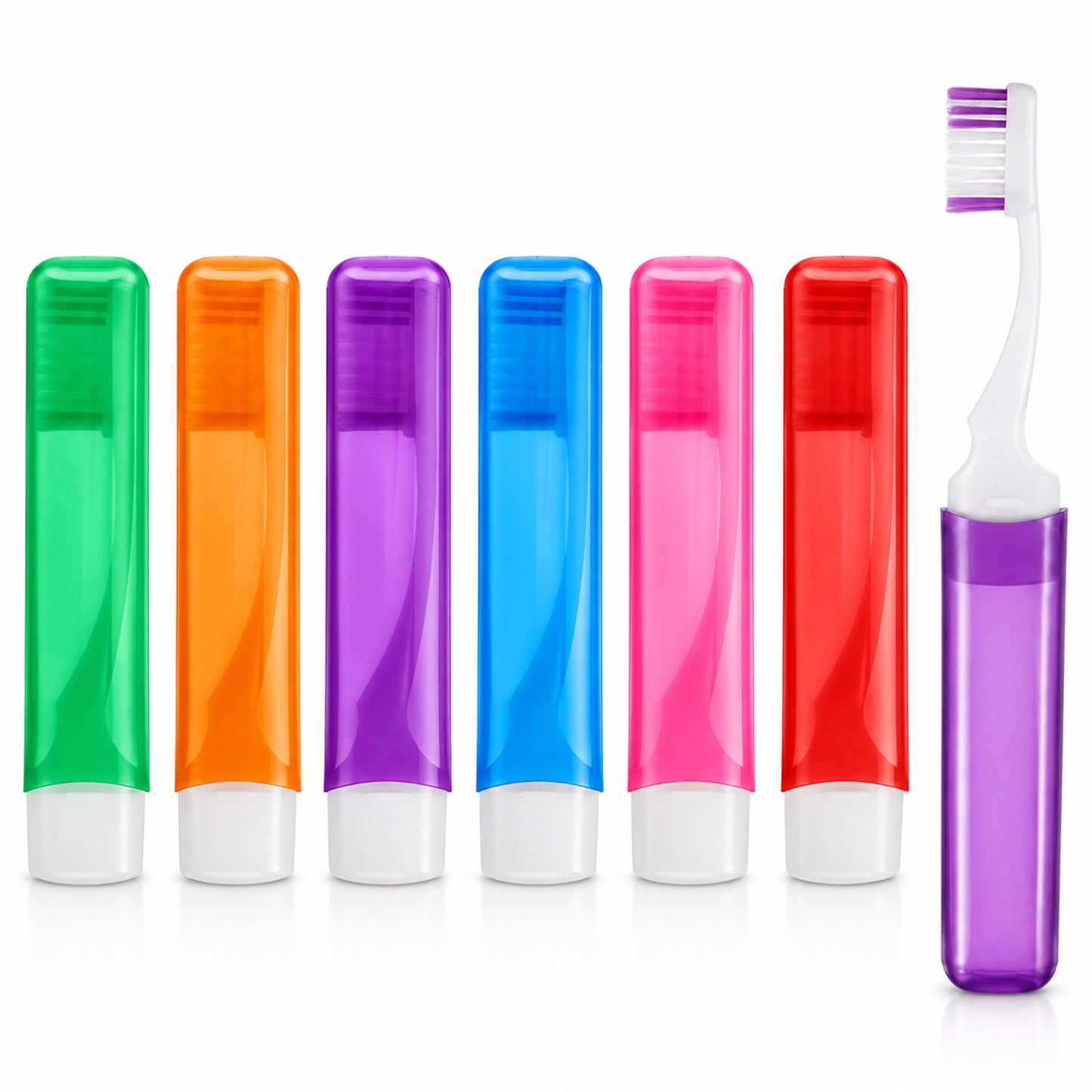 Shimmeroo 6PCS Travel Toothbrush Set,Portable Size Folding Toothbrush
